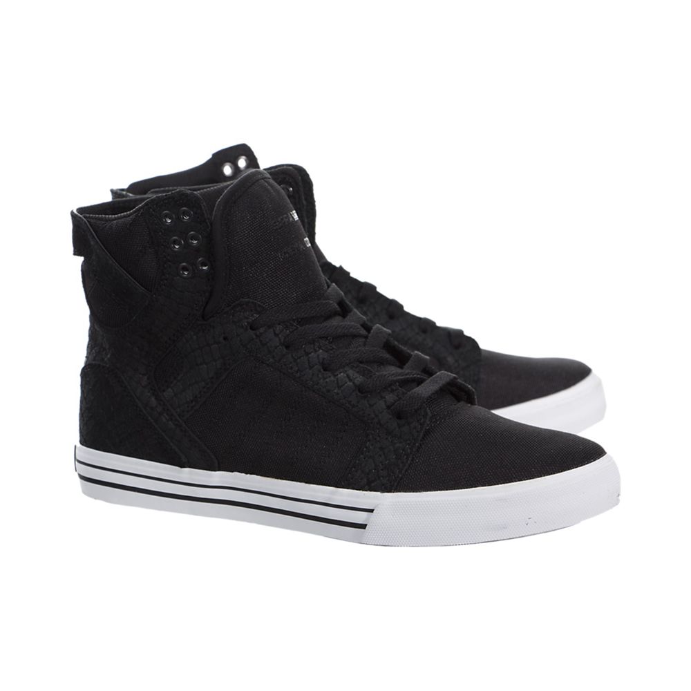 Baskets Montantes Supra SkyTop Noir Black/White Homme | VVL-41311236